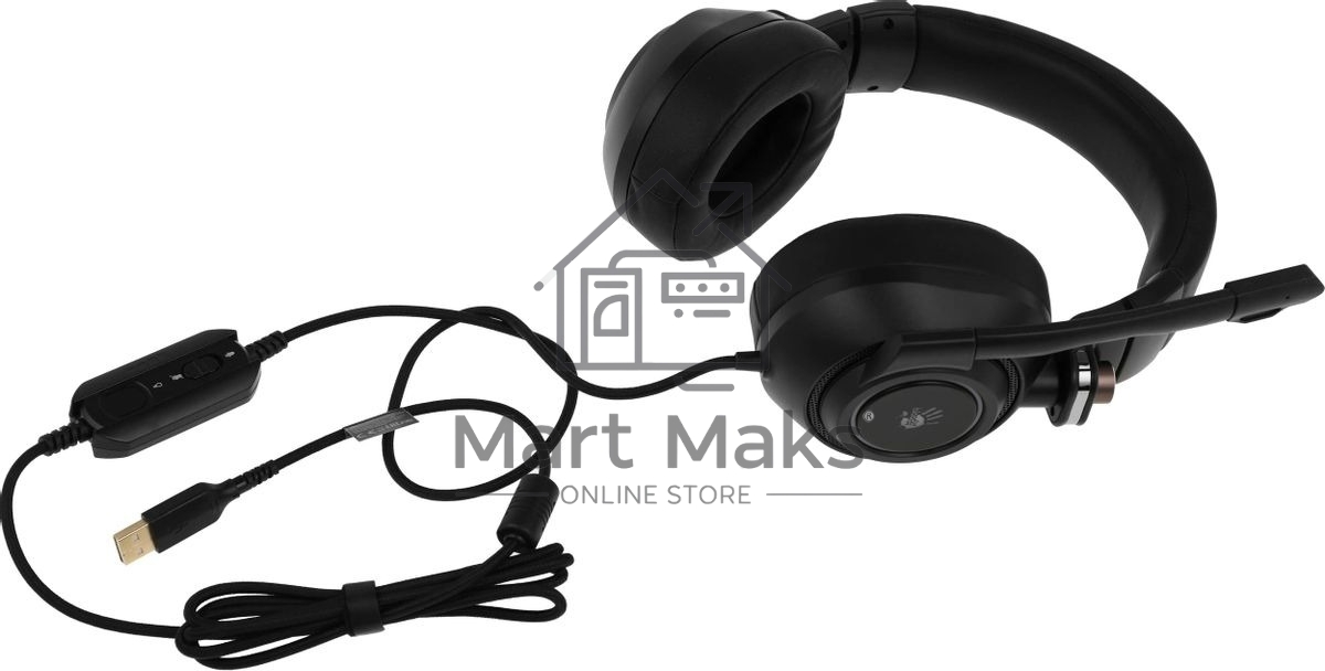 Гарнитура проводная с микрофоном A4Tech Bloody G580 черный 2м мониторные USB оголовье (G580 USB,BLACK)