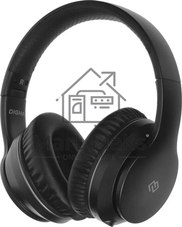 Беспроводные/проводные наушники Digma BT-19 ANC черный, накладные, Bluetooth + проводной, активное шумоподавление, складная конструкция, до 15 ч