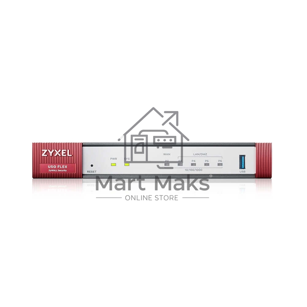 Межсетевой экран Zyxel USG FLEX 100HP с подпиской Gold на 1 год (AS, AV, CF, IDP/DPI, Sandboxing, SecuReporter), 1xRJ-45: 1G PoE+ (LAN/WAN), 7xRJ-45: 1G (LAN/WAN), 1xUSB3.0 **
