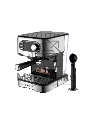 Кофеварка рожковая BRAYER BR1104 серебристый/черный, исп. кофе - молотый, 1,5 л, 1100 Вт, 15 бар