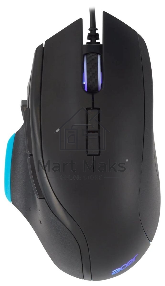 Мышь проводная Acer OMW123 черный, 6400 dpi, USB, кнопки - 8