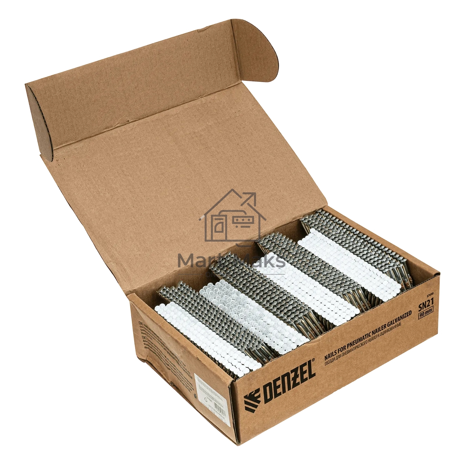 Гвозди Denzel для пнев. нейлера (оцинк.) длина - 90 мм, диам. - 3,05 мм, 2000 шт.