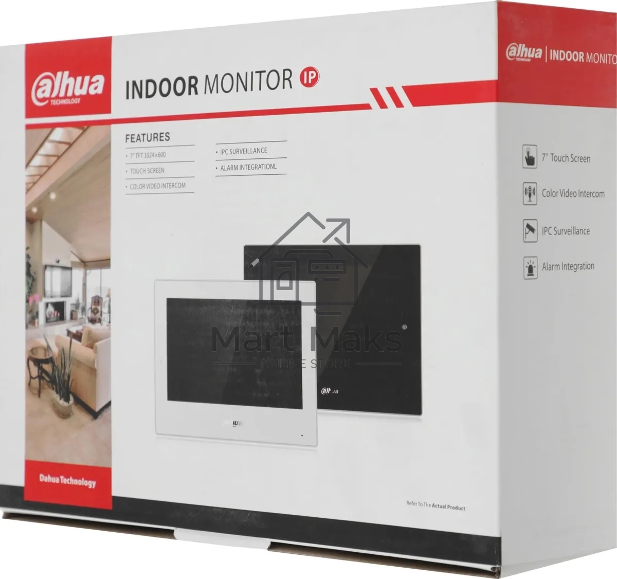 Видеодомофон IP 7 дюймовый, Dahua DHI-VTH2621G-P черный