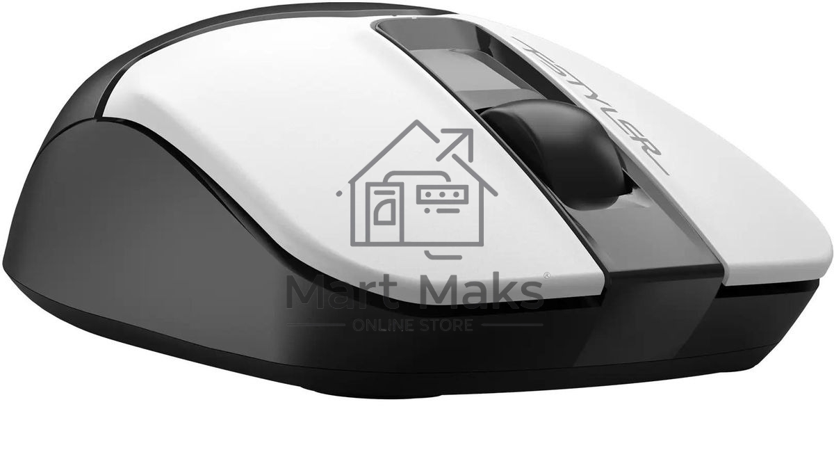 Мышь беспроводная A4Tech Fstyler FG12 белый/черный, 1200 dpi, радиоканал, USB, кнопки - 3