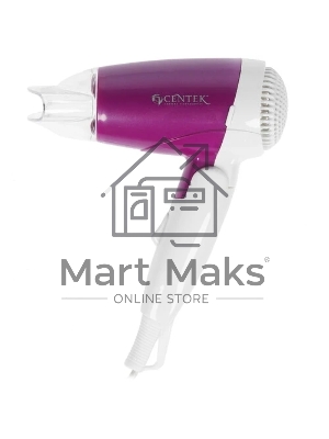 Фен Centek CT-2230 фиолетовый/белый, 1200 Вт, компактный
