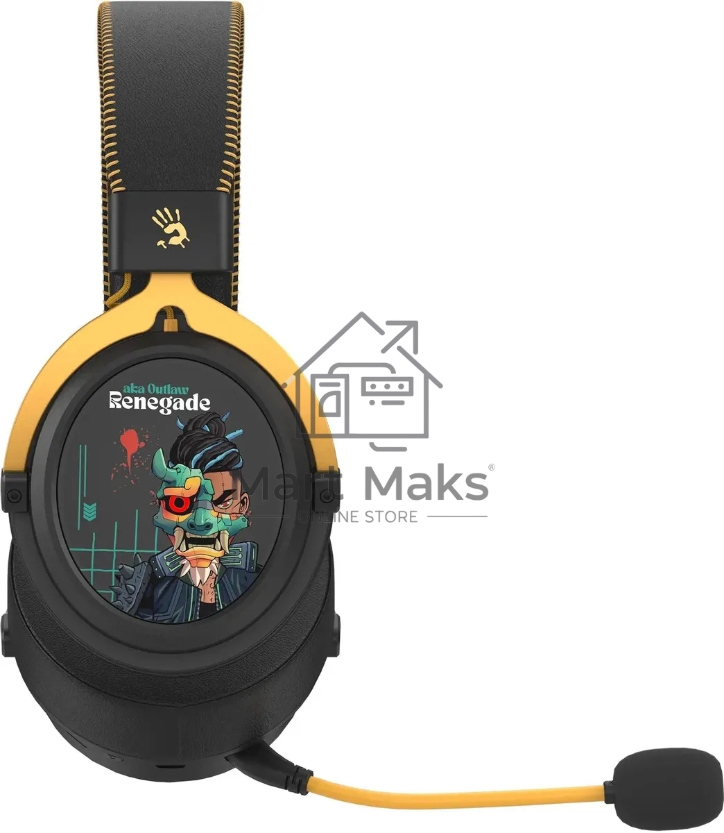 Наушники с микрофоном A4Tech Bloody MR595 Renegade черный/рисунок мониторные BT/Radio оголовье (MR595)