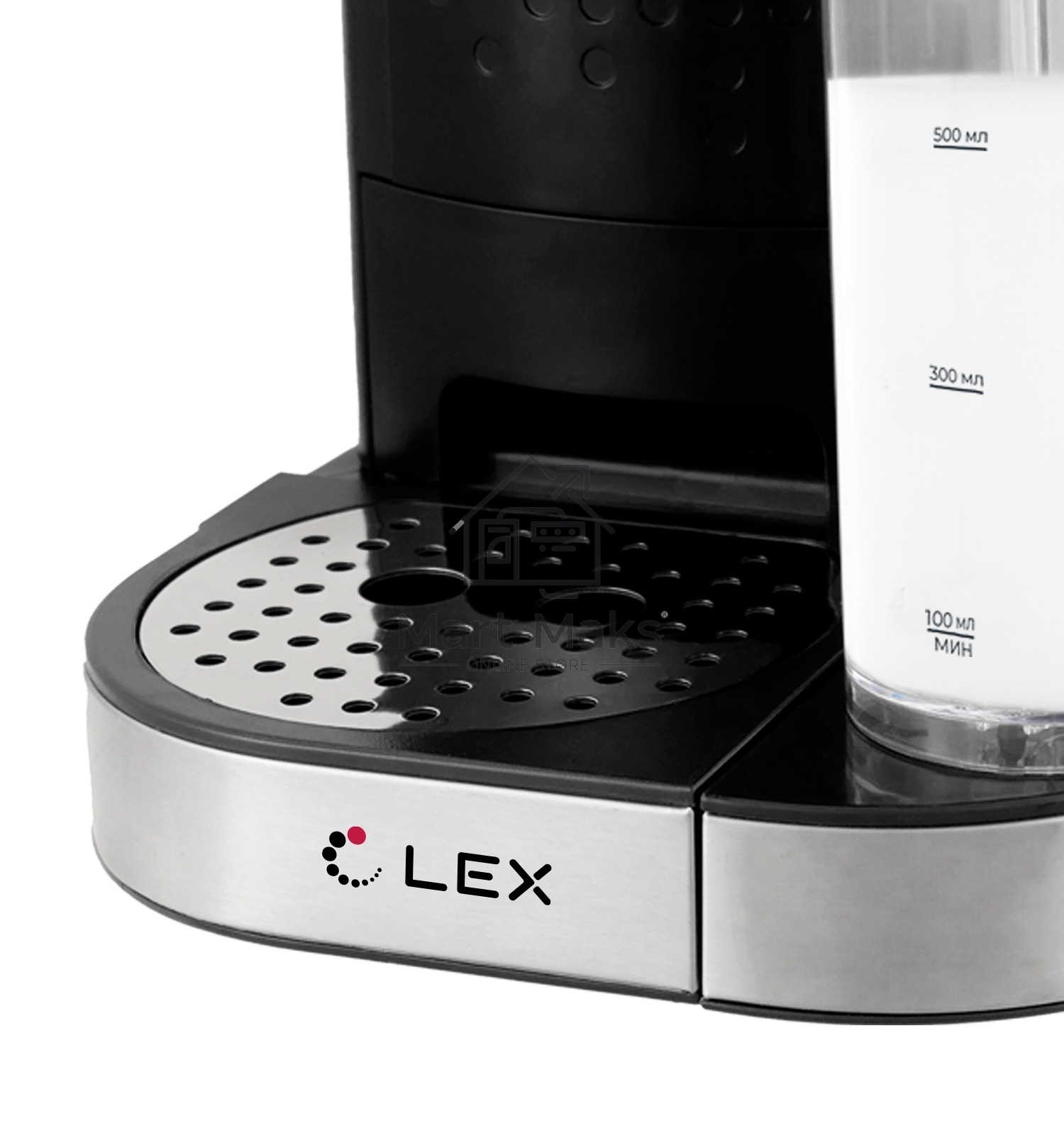 Кофеварка рожковая LEX LXCM 3503-1 черный, молотый 0.7 л, 1500 Вт, 15 Бар