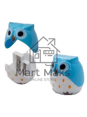 Точилка для карандашей ручная Silwerhof Owl Солнечная коллекция, 2 отверстия, пластик, ассорти, коробка