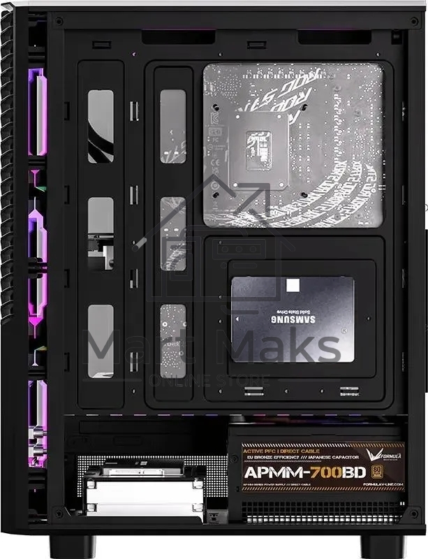 Компьютерный корпус Aerocool / Formula Mana Geometry черный без БП ATX 3x120mm 1xUSB3.0 1xUSB3.1 audio bott PSU