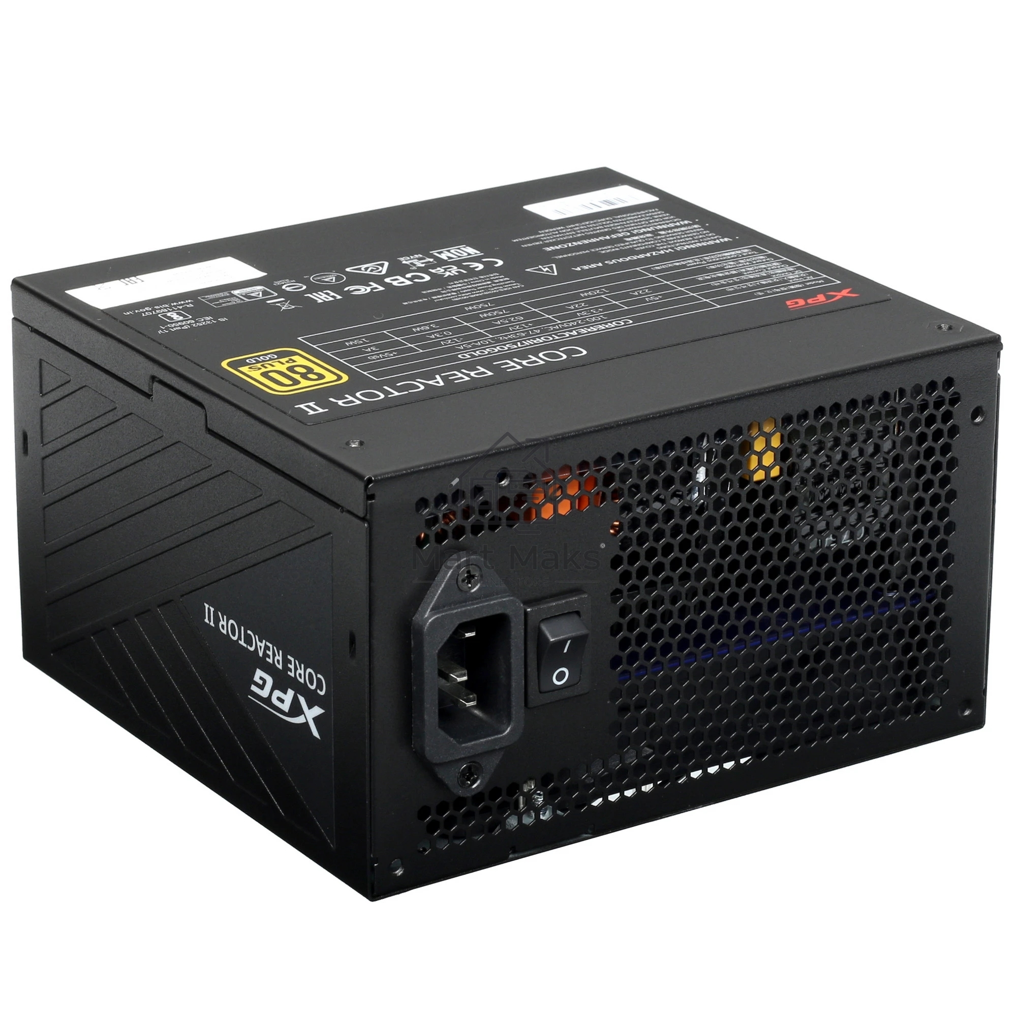 Блок питания ADATA XPG Core Reactor II COREREACTORII750GOLD RTL (COREREACTORII750G-BKCEU), 750Вт, 80 PLUS Gold, 120мм, модульный, черный