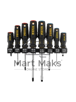 Набор отверток на полке Denzel 8 шт., PH+SL, S2, 3к рукоятка