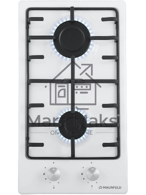 Газовая варочная панель Maunfeld EGHE.32.3EW/G, 2 конфорки, эмалированная сталь, белый