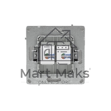 Компьютерная розетка RJ-45 без шторки, кат.6А двойная, KANT, белый песок