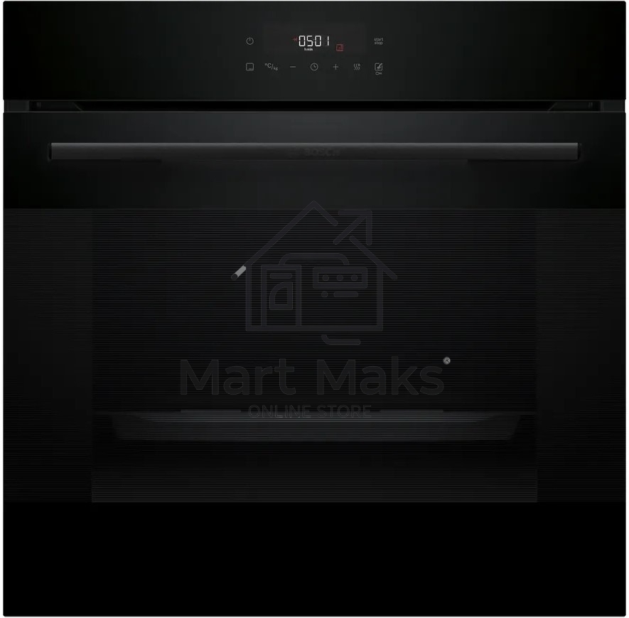 Электрический духовой шкаф Bosch HJG852YB0T Serie 6, 60 см, 66 л, черный,сенсорное управление, 8 режимов+AutoPilot 30(30 автоматических программ), LCD-дисплей, галогенное освещение, самоочистка EcoClean,Soft Open and Soft Close door,телескопические направ