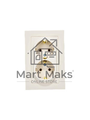 Розетка 2-м AtlasDesign с заземл. 16А в сборе беж. SchE ATN000224