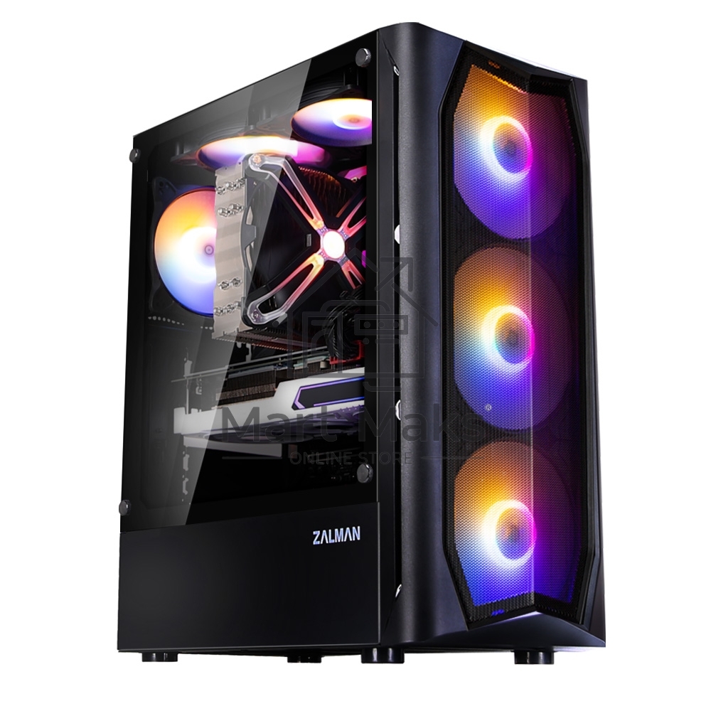 Компьютерный корпус MidiTower Zalman N4 black (ATX,Window, 6xRGB fan, USB2.0 x2, USB3.0x1, без БП) (N4 rev.1)