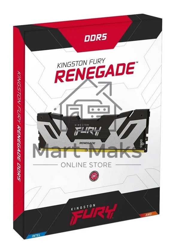 Оперативная память Kingston Fury Renegade, DDR5, 16GB (1x16GB), 8000MHz, CL38, DIMM, с радиаторами, серебристый/черный