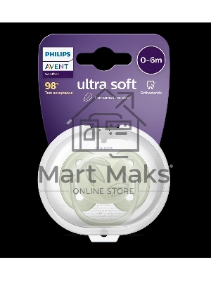 Пустышка Philips Avent ultra soft, листочки, 0-6 мес., 1 шт.