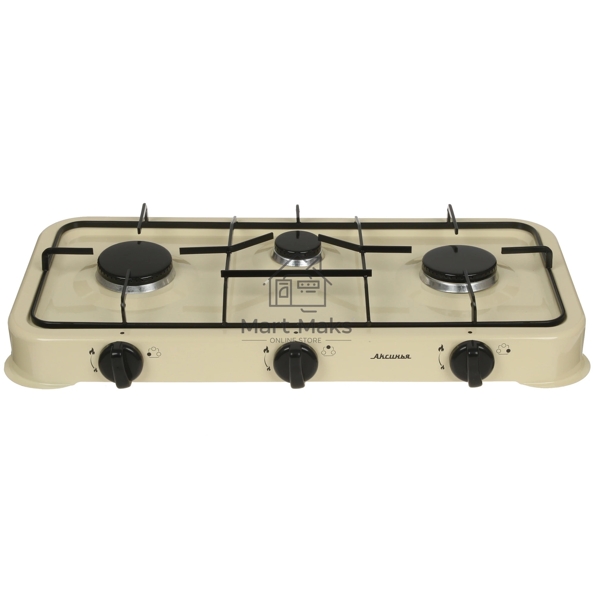 Плита настольная газовая АКСИНЬЯ КС-107 трехконфорочная,бежевый