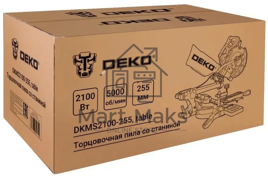 Торцовочная пила Deko DKMS2100-255 2200Вт 4500об/мин d=255мм