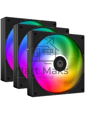Вентилятор для корпуса ID-COOLING AS-120-ARGB-K TRIO (3 pcs, 120мм, 2000rpm, 58.0 CFM, 27.2 дБ, PWM 4-pin, ARGB, черный) (AS-120-ARGB-K TRIO)