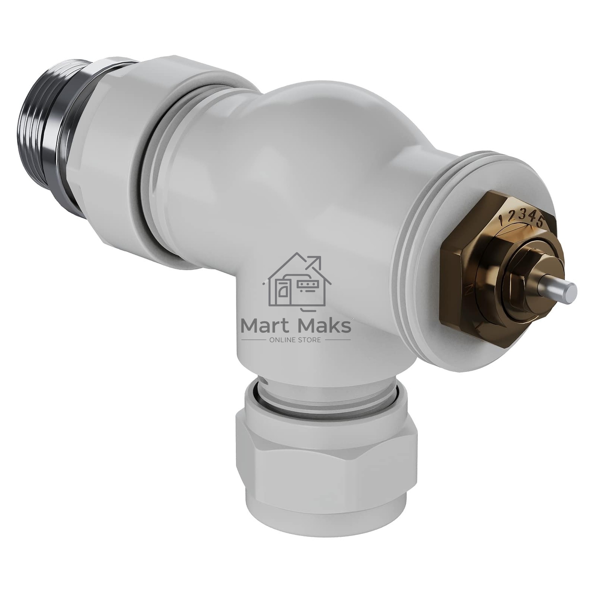 Набор термостатический осевой Royal Thermo Design Pro 15мм М30х1,5 (белый)