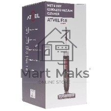 Пылесос вертикальный Atvel F16 Upright серый/красный, питание от аккумулятора, 150 Вт, уборка влажная/сухая, пылесборник 0.45 л
