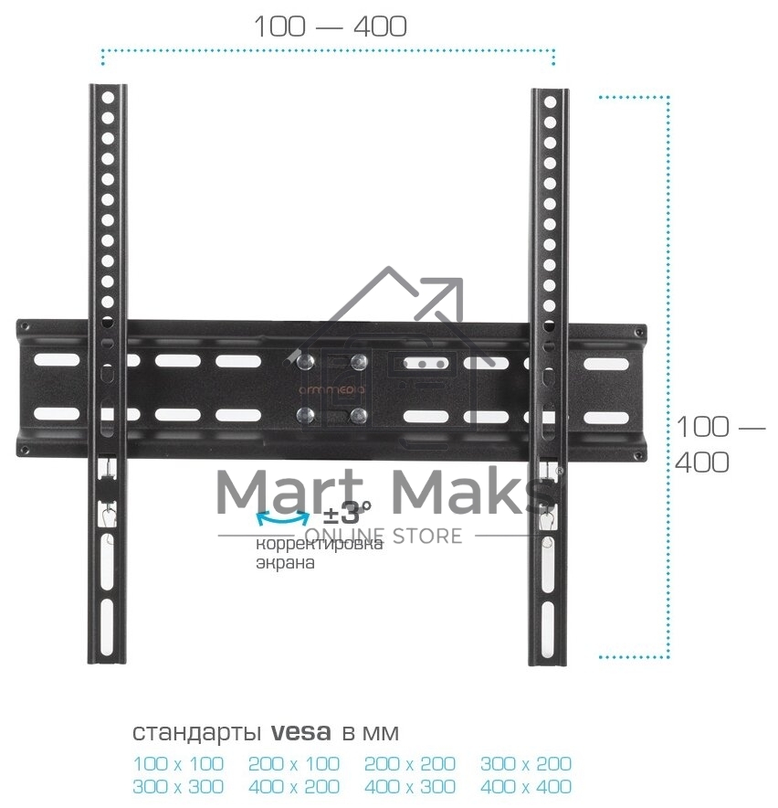 Кронштейн для телевизора Arm Media LCD-413 черный 26