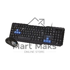 Проводной мультимедийный комплект клавиатура+мышь Smartbuy ONE черно-синий (SBC-230346-KB)