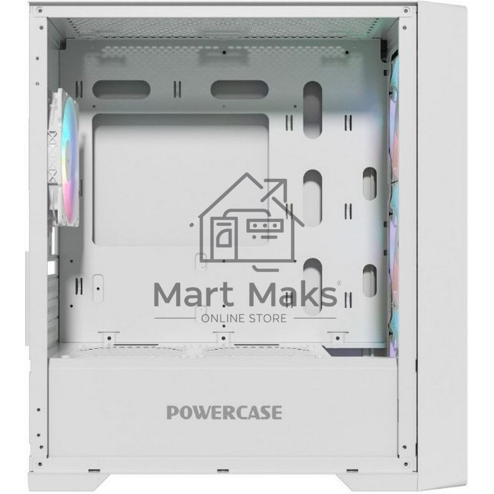 Компьютерный корпус Powercase Mistral Micro X4W, Tempered Glass, 4х 120mm 5-color fan, белый, mATX (CMMXW-L4)