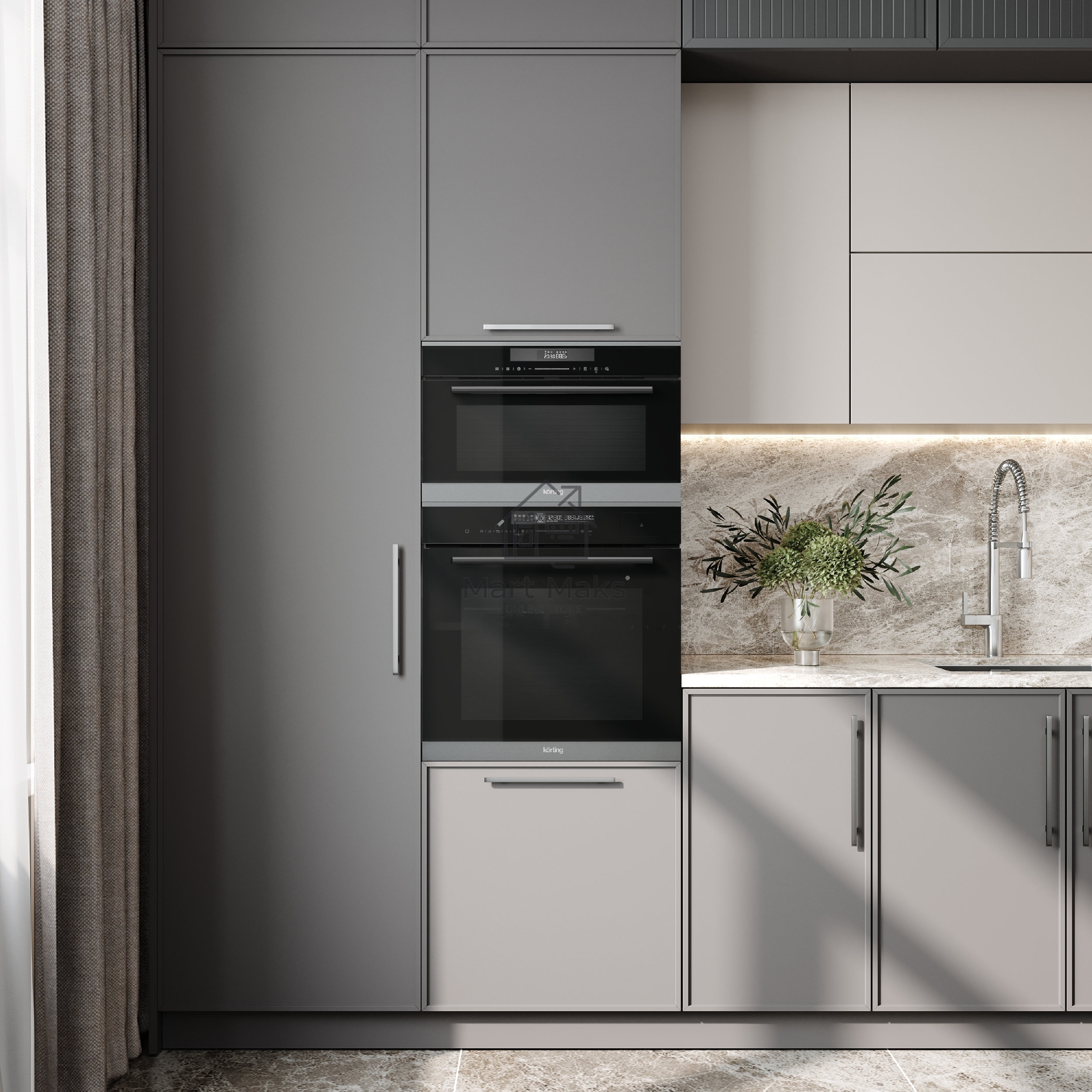 Микроволновая печь встраиваемая Korting KMI 830 GNBX черный, 34 л, 900 Вт, переключатели - сенсор