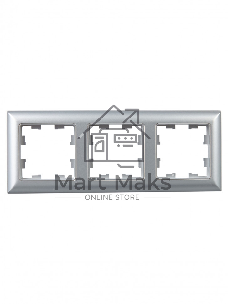 Рамка 3-местная IEK BRITE РУ-3-Бр DECOR 3D-форма алюминий/алюминий