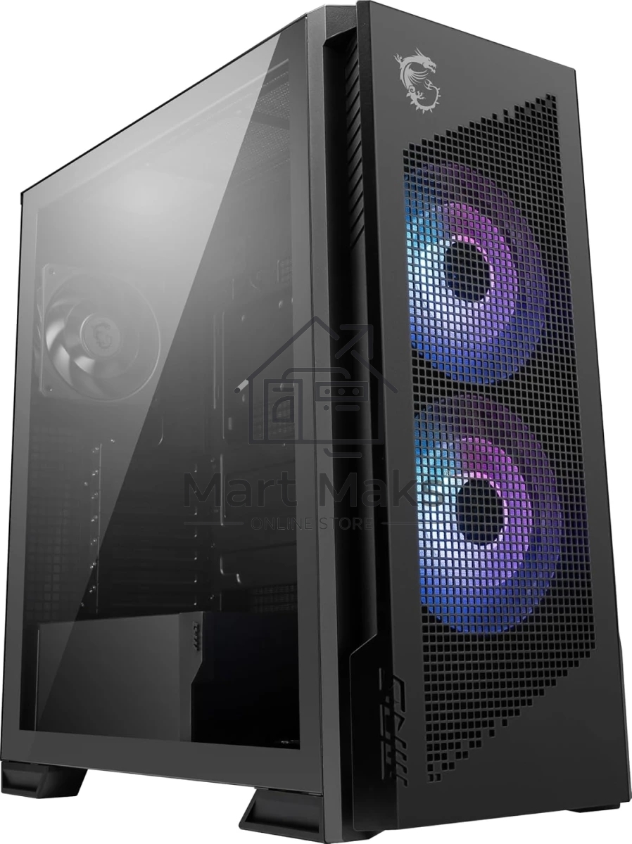 Компьютерный корпус MSI MPG VELOX 300R AIRFLOW PZ, Global, 2xUSB 3.2 Gen 1, 1xUSB 3.2 Gen2 Type-C,2x160mm ARGB Fan, 1x120mm
