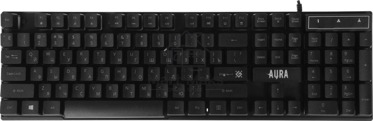 Комплект клавиатура+мышь Defender Aura MKP-117 проводной, USB, 2400 DPI, черный