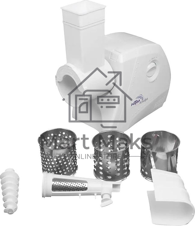 Мясорубка электрическая Ротор ЭМШ 35/250-3 белый, 1500 Вт, 0.6 кг/мин, реверс, защита от перегрузки, насадки - 4