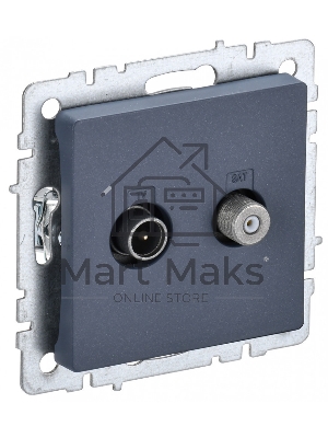 Розетка телевизионная двойная TV+SAT IEK BRITE РТВ/РСп12-БрМ маренго