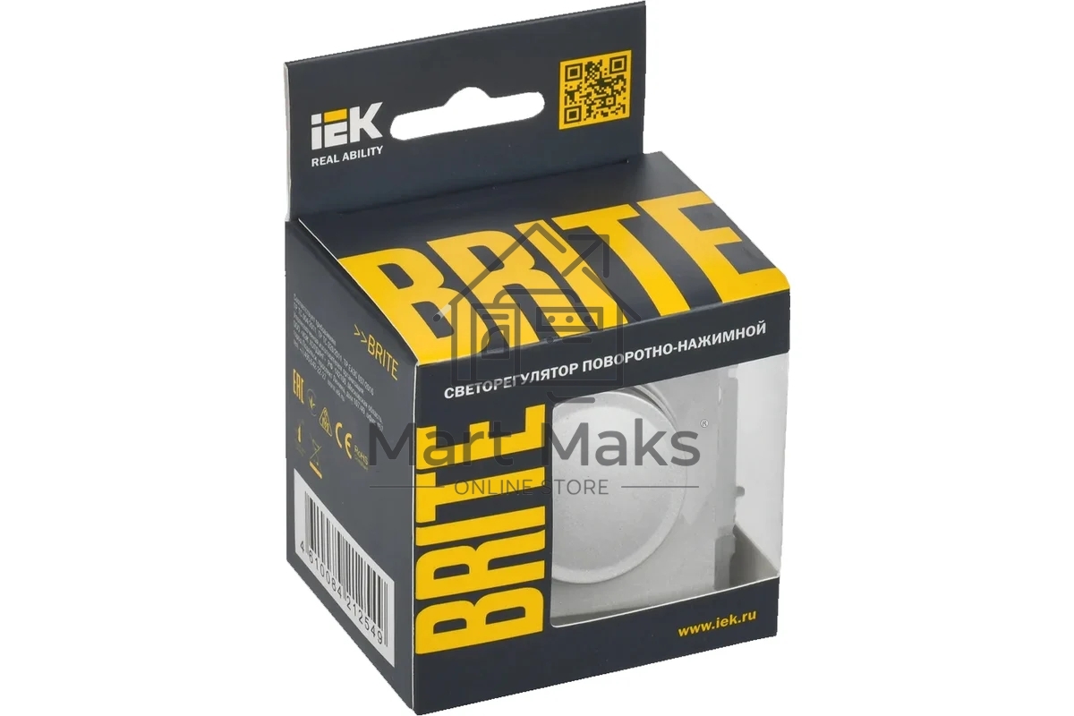 Светорегулятор поворотно-нажимной IEK BRITE СС10-1-0-БрА (BR-D20-0600-K47) 600 Вт алюминий