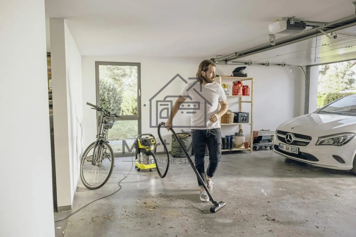 Строительный пылесос Karcher WD 5 S V-25/5/22 желтый, 1100 Вт, уборка сухая/сбор воды, пылесборник мешок/контейнер, 25 л
