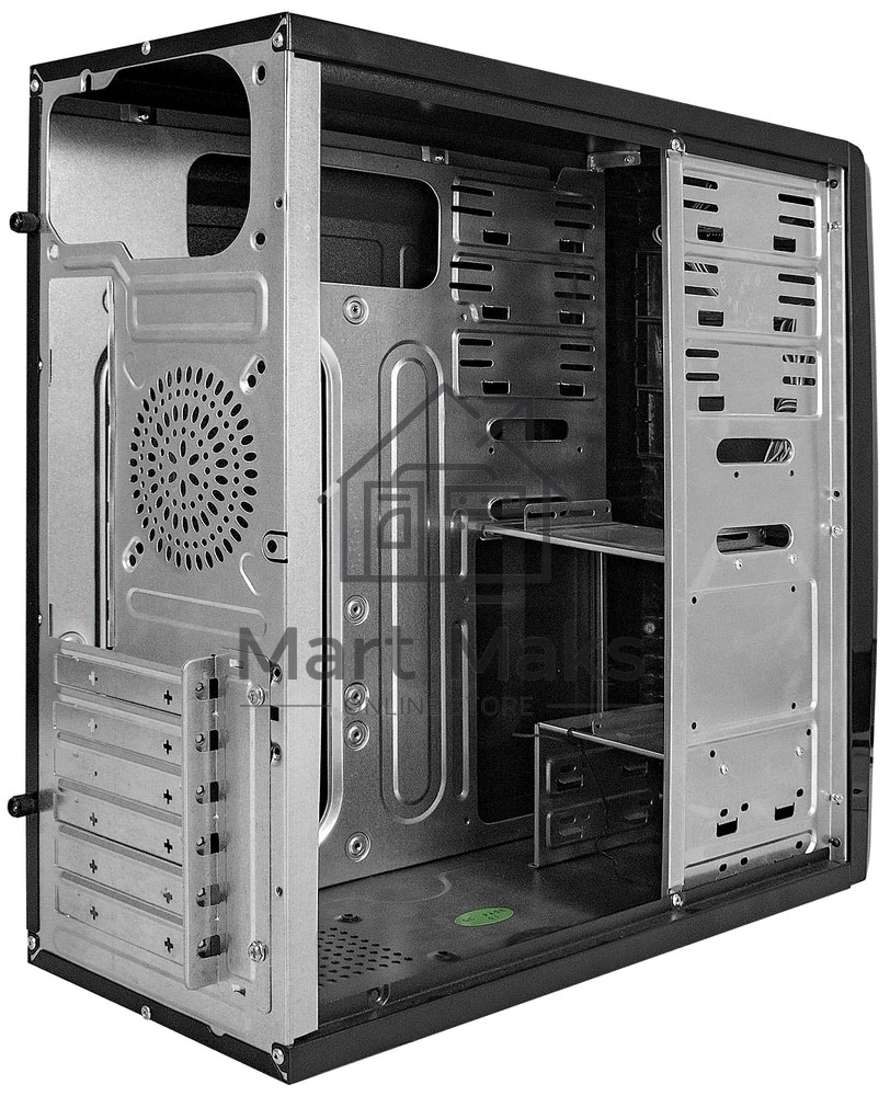 Компьютерный корпус Miditower ExeGate CP-604-UNS450 (ATX, БП UNS450 с вент. 12см, 2*USB, аудио, черный)