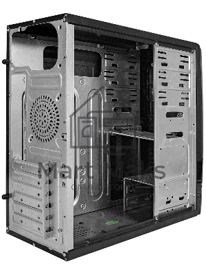 Компьютерный корпус Miditower ExeGate CP-604-UNS450 (ATX, БП UNS450 с вент. 12см, 2*USB, аудио, черный)