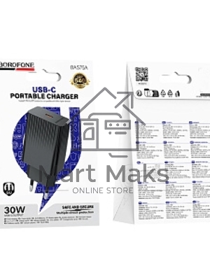 Сетевое зарядное устройство BOROFONE (6941991122811) BAS75A 1Type-C 3.0A PD 30W черный
