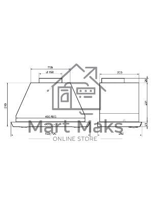 Вытяжка встраиваемая Elikor 72Н-1000-Э4Д серый, 72 см, 1000 куб. м/ч, 56 дБ