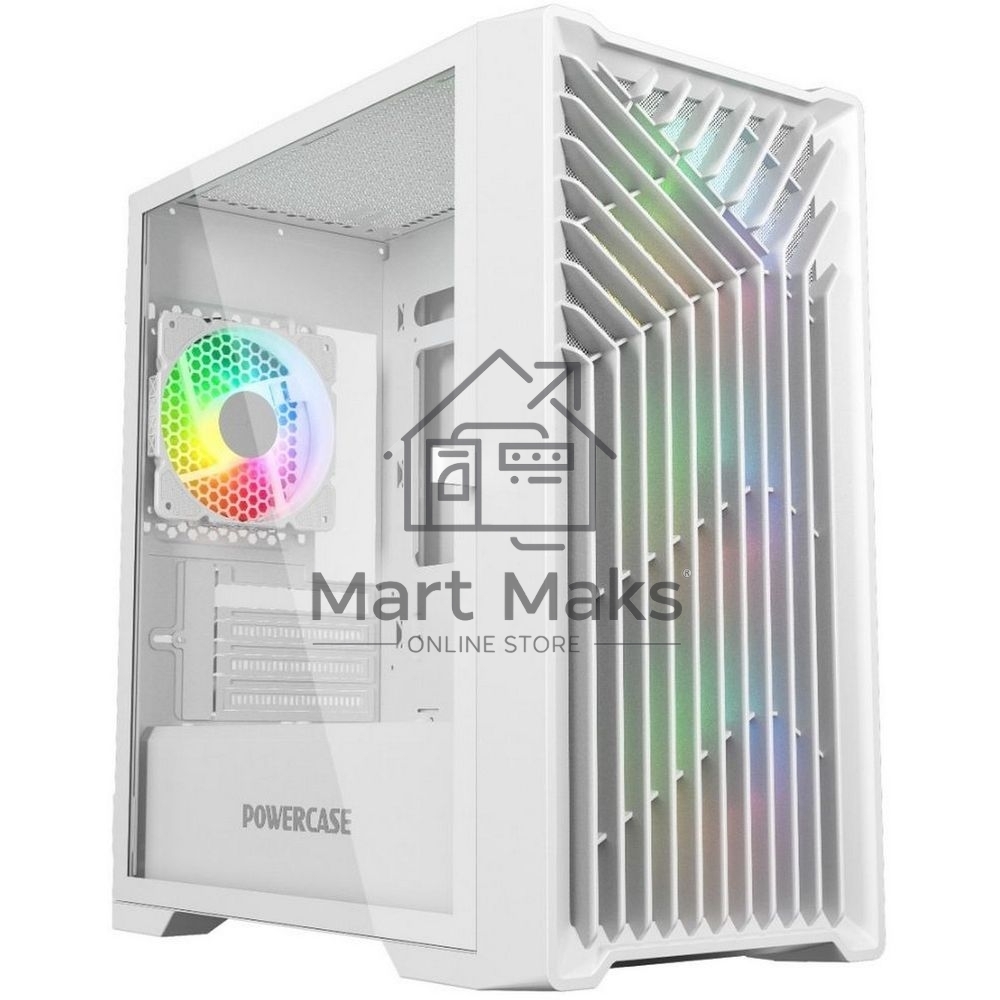Компьютерный корпус Powercase Mistral Micro X4W, Tempered Glass, 4х 120mm 5-color fan, белый, mATX (CMMXW-L4)