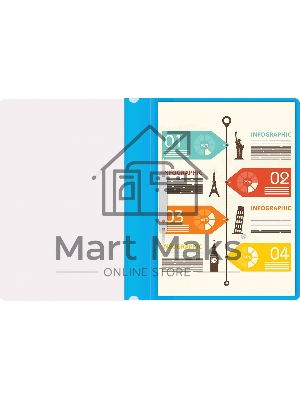 Папка-скоросшиватель Silwerhof Eco A4, прозрачный верхний лист, пластик, голубой