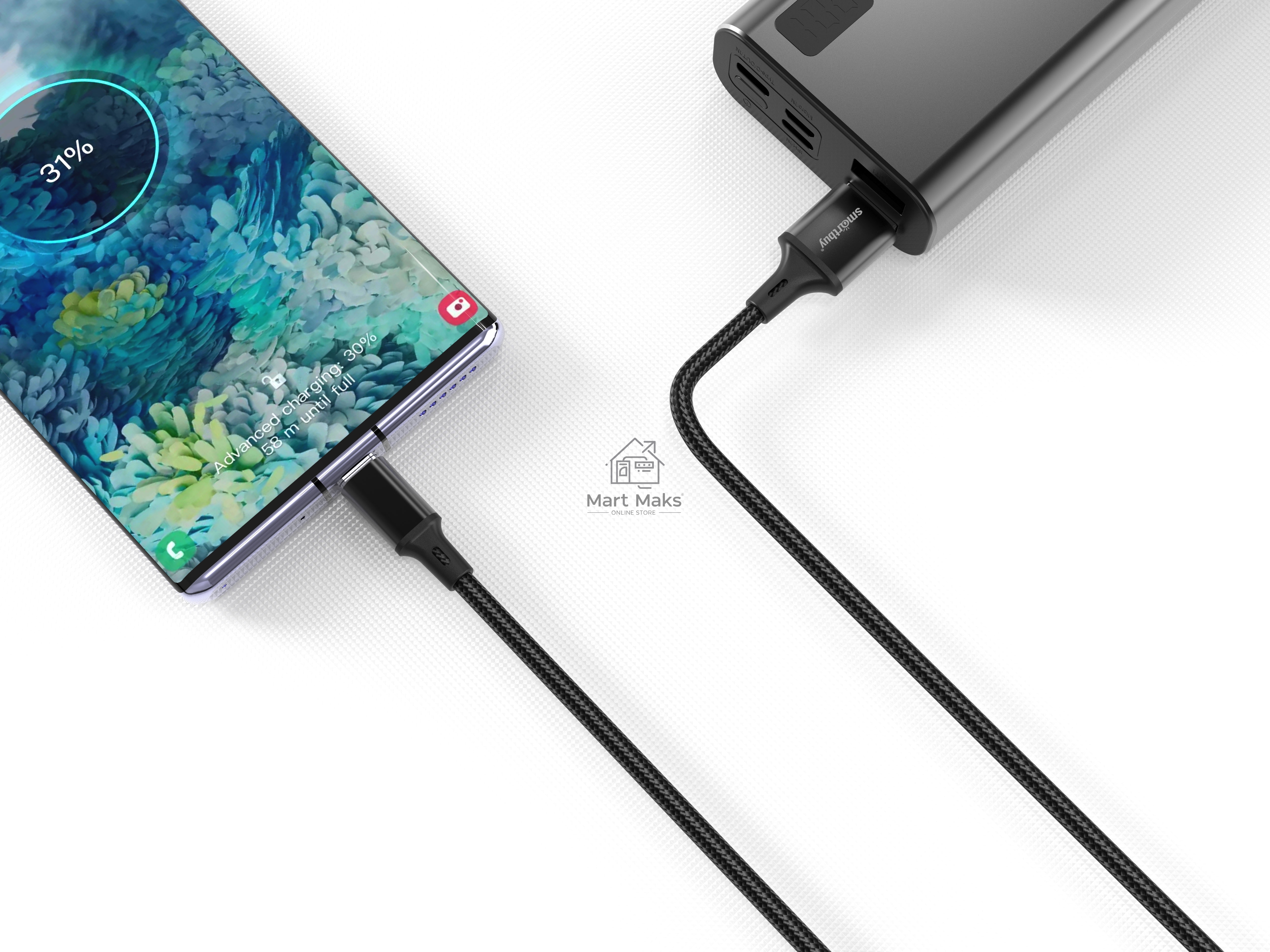 Кабель Smartbuy S14 MicroUSB черный, 3 А, 2 м