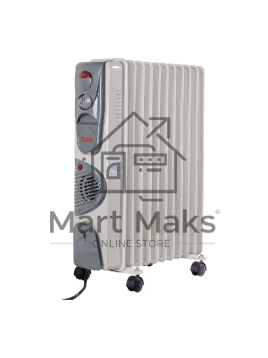 Обогреватель масляный Ресанта ОМ-12НВ (12 секций) белый, 2900 Вт, 25 м2, термостат 67/3/12