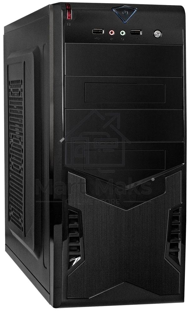 Компьютерный корпус Miditower ExeGate CP-604-UNS450 (ATX, БП UNS450 с вент. 12см, 2*USB, аудио, черный)