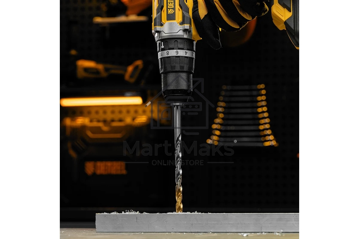 Сверло спиральное по металлу Denzel 9 х 175 мм, Р6М5, Golden Tip, удлиненное