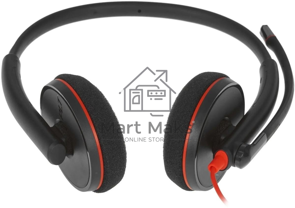 Гарнитура проводная Poly Blackwire 3220 Stereo USB-C Headset +USB-C/A Adapter (Bulk) черный