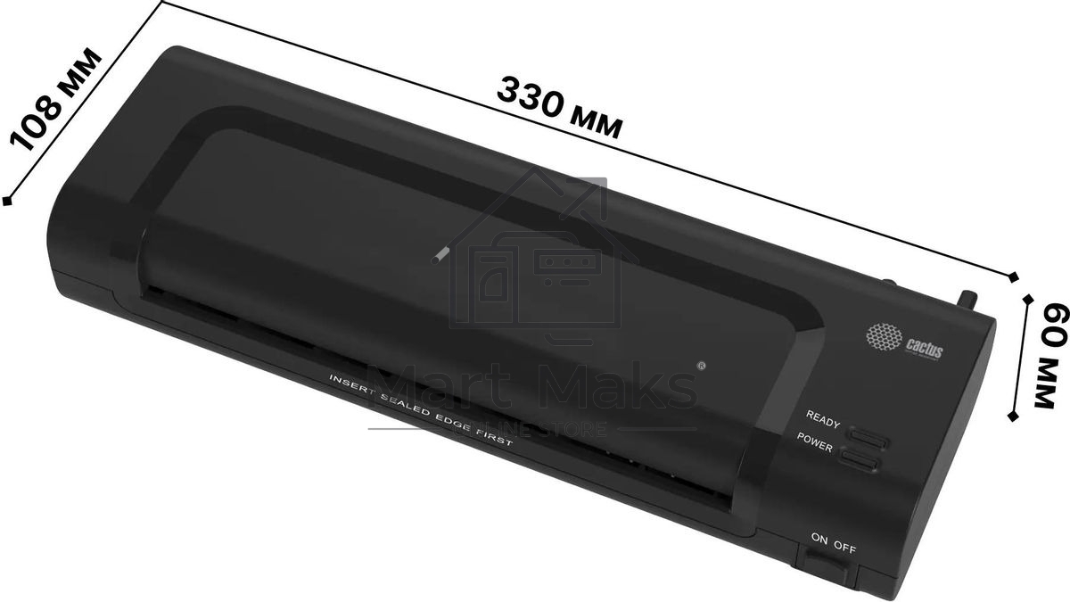 Ламинатор Cactus CS-LAB-C1 черный A4 (70-125мкм) 25 см/мин (2 вал.) лам. фото